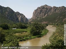Vardar river in Demir Kapija canyon