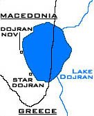 Map of Dojran lake
