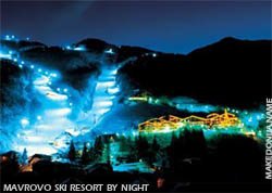 Mavrovo ski resort by night