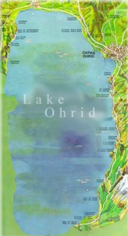 Map of the Ohrid lake